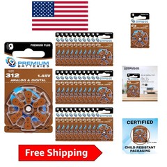 Size 312 Zinc Air Hearing Aid Batteries – 180 Count, 1.45V Reliability
