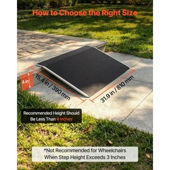 Uimoso Shed Ramp for Doorways 32″ x 15″ Platform Aluminum Ramp 400lbs Load