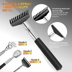 4 Pack Telescoping Stainless Steel Back Scratcher for Adults Seniors