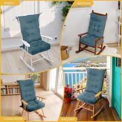 Rocking Chair Cushions Indoor, Thicken Adirondack Chair Corduroy Light-blue