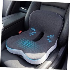 Memory Foam Car Seat Cushion – Ergonomic Driver Seat Cushion for Dark Gray