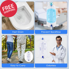 5 Pack 1000Ml Leg Bag Urinary Drainage Bag with anti Reflux Valve, 33.8Oz Large
