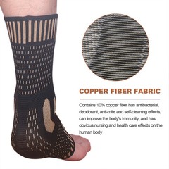 Copper Ankle Brace Compression Sleeve Support Socks Foot Fasciitis Pain Relief
