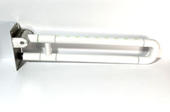 Toilet Bathroom 24 Inch Flip Up Grab Bars Handicap Rail Without Support Rod