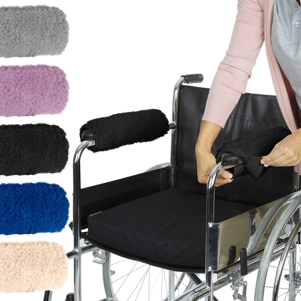 Vive Wheelchair Armrest Pads (2 PCS) – Memory Foam Sheepskin Cushion Accessories