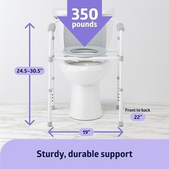 3-in-1 Commode Toilet Seat Adjustable Height Folding Steel Frame Bedside Aid New