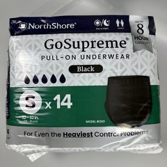 NorthShore GoSupreme Pull-On Underwear Black Small S 14 Ct #2101 Sealed