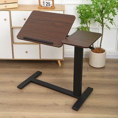 Bedside Table Folding Laptop Stand Overbed Table with Wheels Height Adjustable