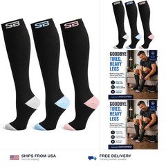 SB SOX 3-Pair Compression Socks for Men & Women (15-20mmHg) – Best Compressio…