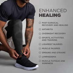 Leg Sleeve Full Length Pain Relief Muscle Recovery Charcoal Small