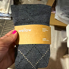 Wellow Graduated Compression Socks 18-25 mmHg Gray Large Viscose Blend