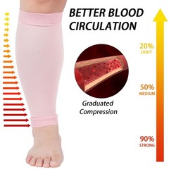 Plus Size Compression Leg Sleeves for Wide Calf 15-20mmHg Knee High Support