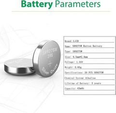 LiCB 20 Pack SR927SW 395 399 AG7 Battery 1.5V Watch Batteries
