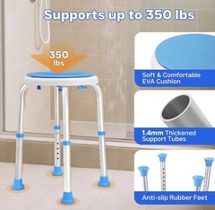 360° Swivel Shower Seat, FSA/HSA Eligible,6-Height Adjustable Bath Stool Non Sli