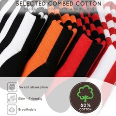 Unisex Knee High Stripe Socks 4-7 Stripe White and Black