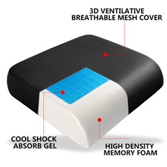 Extra Thick Large Seat Cushion -19 X 17.5 X 4 Inch Gel Memory Foam Cushion wi…