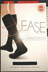 Therafirm Opaque Ease Compression Socks, Long, Black, 15-20 mmHg Large New! 🌟