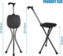 Hold 440 lbs Folding Canes with Seat Walking Stick Height Adjustment Cane Seat
