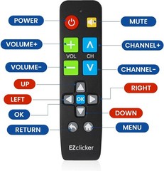 Big Button TV Remote for Seniors Universal Compatibility Easy to Use Black