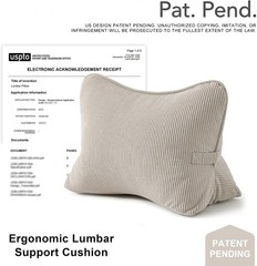 Comfortable Beige Gray Lumbar Support Pillow – Perfect for Relaxation & Reading