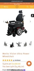 Electric Power Chair 450 lb Capacity Merits P330 Vision Ultra Power Wheelchair