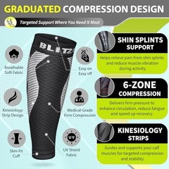 Calf Compression Sleeve Footless Socks Shin Splints Pain Relief for Runners