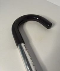 Guardian Adjustable Height Walking Cane Black Handle Silver Shaft Rubber Tip