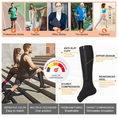 Plus Size Compression Socks Vital Socks With Zipper Toeless Circulation Socks