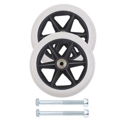 2x 7″ Heavy Duty Wheelchair Replacement Front Wheel Smooth-Caster Solid Wheels