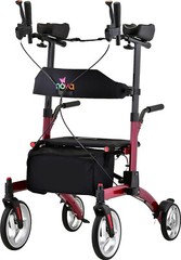NOVA Dragon Rise UP Rollator, Upright Walker w/Contour Forearm, RED – OPEN BOX!