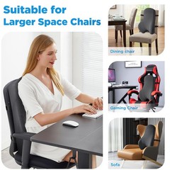 Teemour High Back Support Pillow for Office Chair, Fully Long Back, Dark Grey