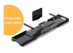 Expandable Over The Tub Bath Caddy 23-42.5in Waterproof Bathtub Tray Black
