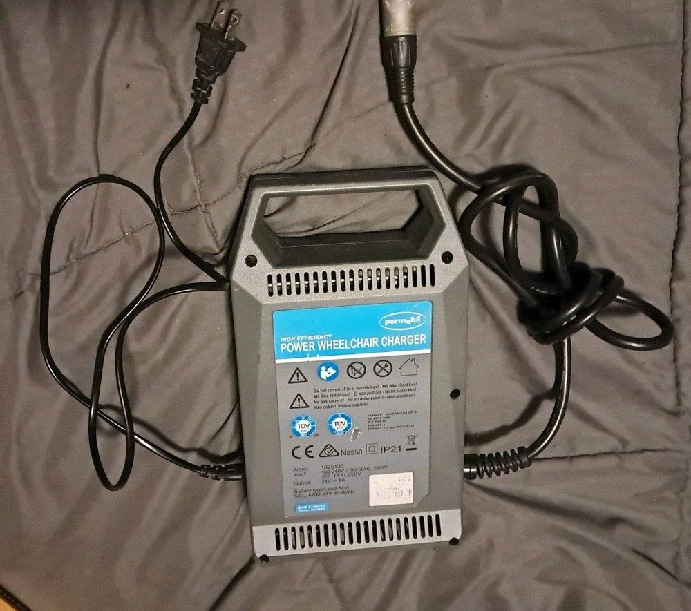Permobil High Efficiency Power Wheelchair Battery Charger 24V 8A for Gel AGM