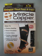 Miracle Copper Anti-Fatigue Compression Socks, S/M, Black, 1 Pair, NIB, Unisex