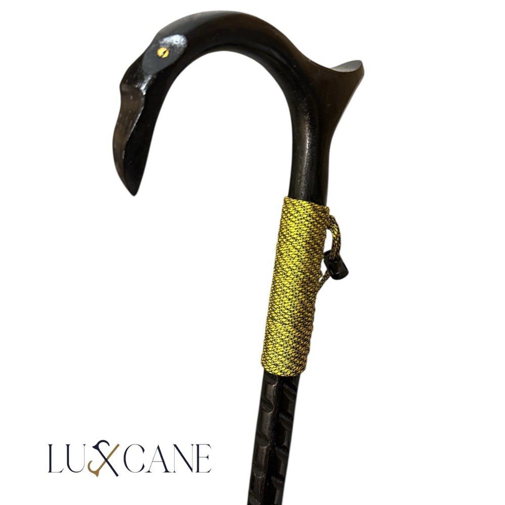 Walking Cane Black Gold Palm Rest Octagonal 🛑 Shaft Hickory Masters LuxCane Z4