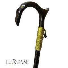 Walking Cane Black Gold Palm Rest Octagonal 🛑 Shaft Hickory Masters LuxCane Z4