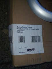 Drive Medical Deluxe Folding Walker 10210-1 Adult Two Button 5″ Wheels Mobility