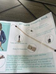 Nourislif new 27 inch long dressing stick with dressing, hook, and socks removal