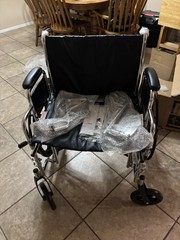 Medline MDS806900 Excel Extra Wide Navy Wheelchair