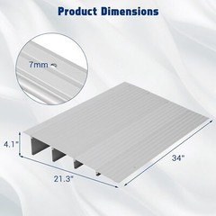 GRAVEE Adjustable Aluminum Threshold Ramp 1/2/3/4/5″ Rise Door Ramp