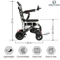 Jazzy Carbon Travel Lightweight Foldable Electric Wheelchair | up to 3.7 mph…