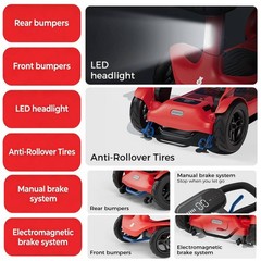 4 Wheel Folding Mobility Scooter Electric Power Wheelchairs Long Range 25/40Mile