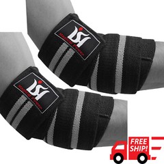 Elastic Elbow Arm Support Sleeve Brace Grip Straps Wrap Gym Power Weight lifting