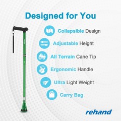 REHAND Walking Cane – Foldable, Adjustable, Collapsible Walking Canes for Men