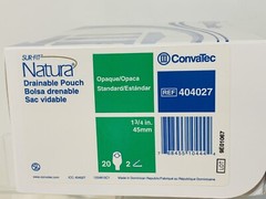 20 Convatec #404027 Sur-Fit Natura® Drainable Ostomy Pouch 1-3/4″ 45mm 1BX/20EA