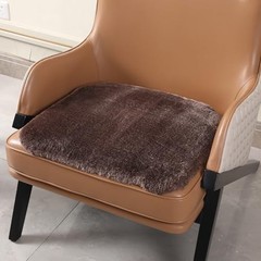 Faux Fur Car Seat Cushion 20 Inch, 18mm Medium Pile Seat Pad with Non Brown