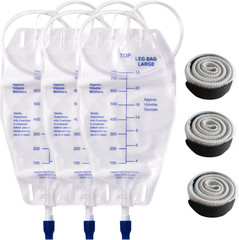 3-Pack 750Ml Nephrostomy Drainage Bag with 24-Inch Silicone Tubing | Twist Drain