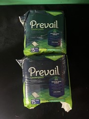 Prevail Total Care Disposable Underpad Fluff 23X36″ (2x) 15 Pads Large Ex Strong
