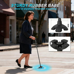 Tall Men’S Walking Cane,1.43 Lb, 15.75″ Folded,Over 5’9″,Black | 42.52″ Extended