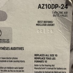 Energizer Hearing Aid Batteries Size 10 Yellow Tab 24 Pack BRAND NEW